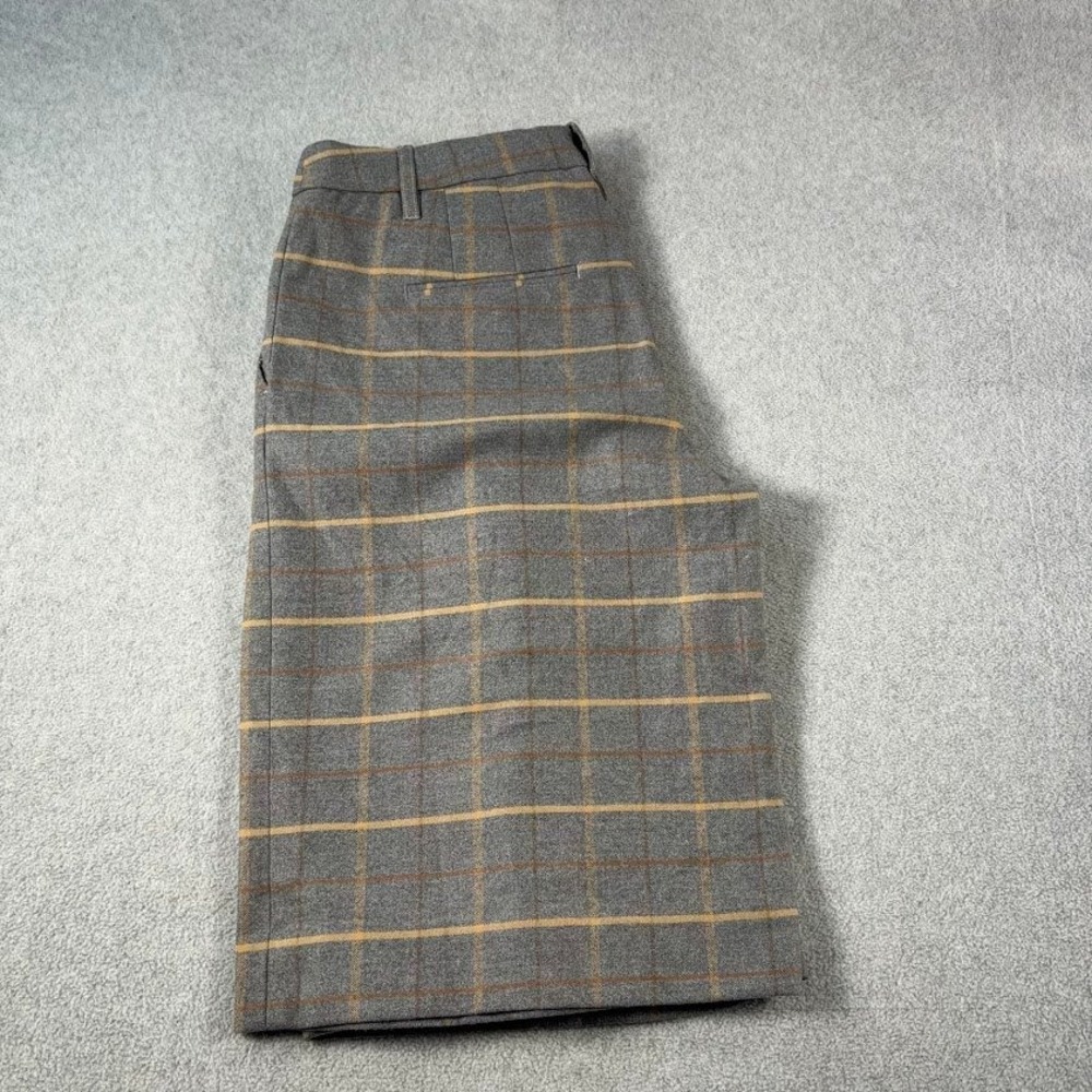 Anthropologie Cartonnier Wide Leg Shorts Womens 10 Gray Plaid Pleated Culottes